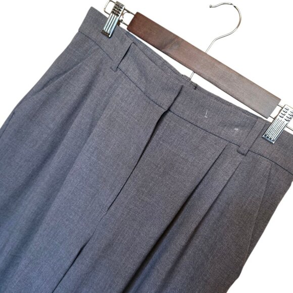 ABERCROMBIE & FITCH Grey High Waisted Wide Leg Trouser Pant sz 8R/29 - Picture 3 of 6